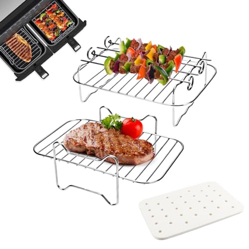 Akcesoria do frytkownicy na gorące powietrze, akcesoria dellyy Airfryer, stojak na frytkownicę, stojak na gorące powietrze, stal nierdzewna, zestaw rusztu do pieczenia, do patelni, piekarników, grilla