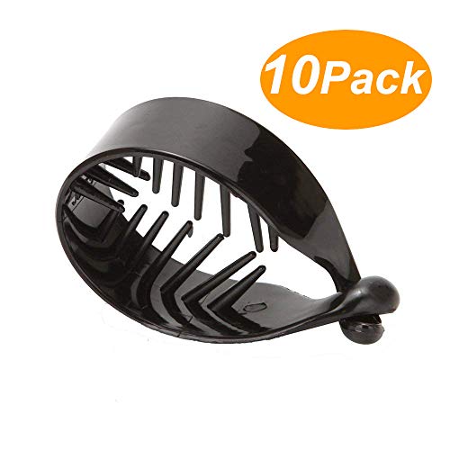 Yishenyishi 10 Pack Black Jaw Clips For Thick Hair, Non-slip Hair Claw Clip for Women and Girls (Round buckle clip)