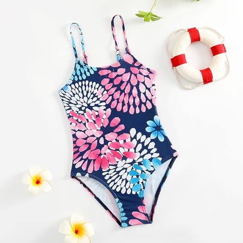 Girls Swimsuit 𝗢ne Piece Bathing Suit with Adjustable Straps H𝐚waiian Beach Swimwear Cute Kids Swimming Suits3