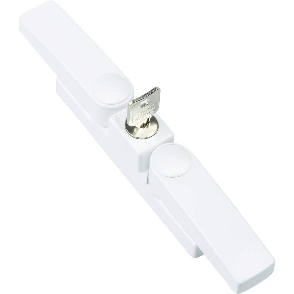 BURG-WÄCHTER Verrou de fenêtre, Protection antieffraction pour fenêtres 2 battants + portes de balcon, Verrou clé, Intérieur, Côté poignée/bas/haut, WinSafe WS 22, Blanc