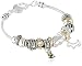 Silver Tone Dog Themed Charm Bracelet, 7.5"