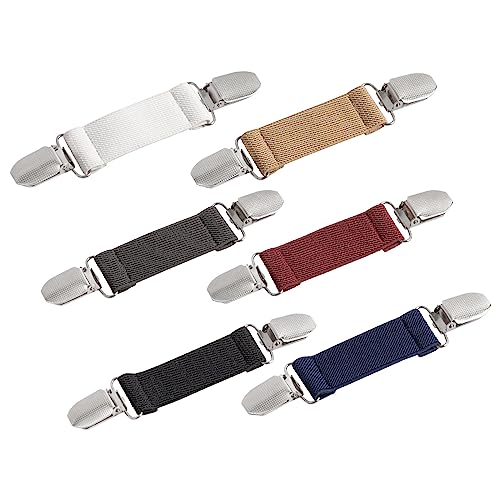 6 Pieces Dress Clips Back Cinch Set,5.5inch Scarf ,Sweater ,Clothes ,Shawl ,Retro Cardigan Collar ,Travel Hat ,Dress Shirt Brooch Clip for Women Girl Decor(Black, White, Grey, Beige,Sapphire Blue, Dark Red) by QUCKOIYJ - Used condition - US$5.87