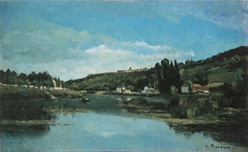 Tableau la Marne à Chennevières Pissarro graffiti moderne 60x90cm