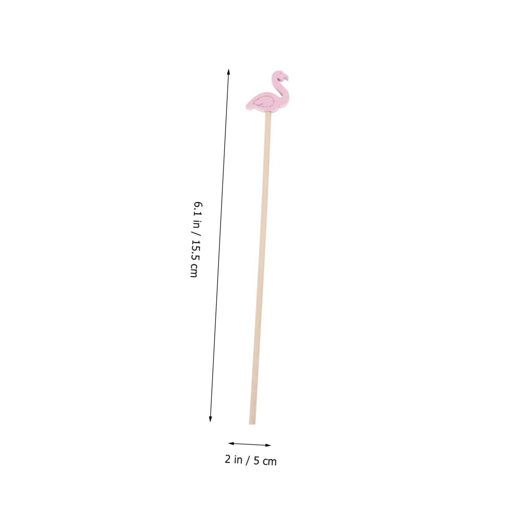 SOLUSTRE 100Pcs Flamingo Handle Cocktail Stirrers Decorative Wooden Swizzle Sticks for Drinks Unique Creative Drink Mixers for Parties Home Bar and Shops