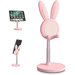 Soporte Para Celular Kawaii Soporte para teléfono celular, ángulo de altura ajustable Nediea soporte escritorio, compatible con todos los teléfonos móviles, iPhone, Samsung, Pixel, iPad, tableta (4 a 10 pulgadas) (rosa)