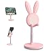 Produktbild nediea Niedlicher Handy Ständer Hase, Winkel höhenverstellbar, Handy-Ständer für Schreibtisch, Hasen Handyständer, kompatibel mit Allen Handys, for iPhone, for Pixel, for iPad, for Tablets (Rosa)