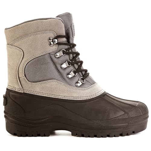 Mens Peak Cold Weather Boots, Waterproof Insulated Lace Up Snow Boots, Outdoor Hiking, Sizes 8-132