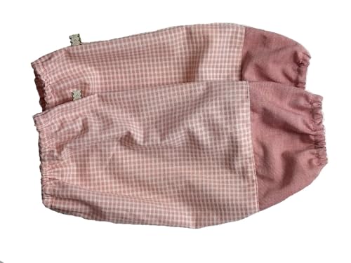 [niwa] アームカバー ピンク色チェック 赤色無地切替 腕カバー 汚れ ホビー 腕保護 おしゃれ かわいい 可愛い 母 女性 レディース 事務 作業 腕抜き 畑 仕事 農作業 業務 草抜 母の日 プレゼント ギフト 敬老の日 祖母 40代 50代 60代 70代 80代