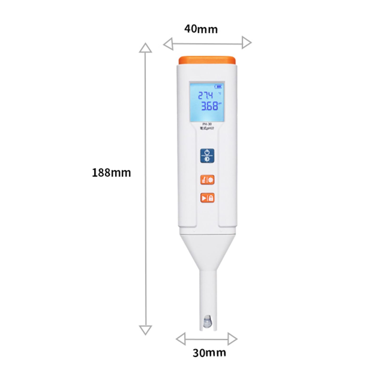 PH-Meter In Stiftform, Tragbarer PH-Tester Für Wassersprudler, 1-3-Punkt-pH-Kalibrierung, Unterstützt 0 Bis 60 °C ATC, Mit PH-Kombinationselektrode, Für Konventionelle Flüssigkeiten