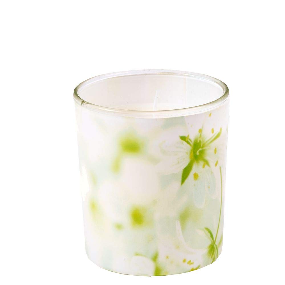 Bougies en verre coloré Spaas cire de paraffine naturelle D73mm H83mm 6x