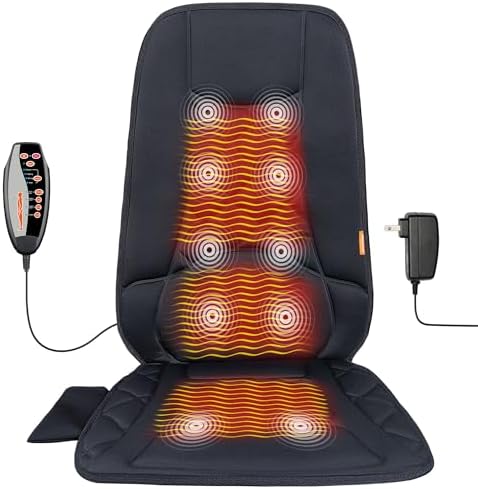 CARSHION 10 Vibration Motors, Massage Seat Cushion with Heat,Back...