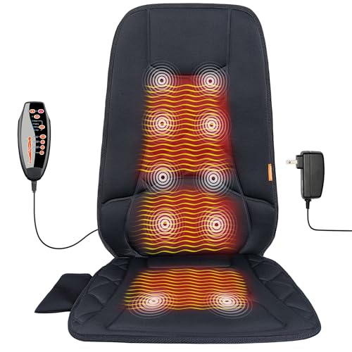 CARSHION 10 Vibration Motors, Massage Seat Cushion with Heat,Back Massager for Chair Back Massager...