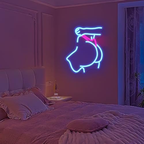 Image of Cheunyar Lady Back Neon Sign for Wall Decor Dimmable Lady Neon Light for Man Cave Butt Shaped Sexy Led Signs for Bedroom Neon Woman Sign Girl Led Bar Signs for Home Bar Bedroom Club Party Decor