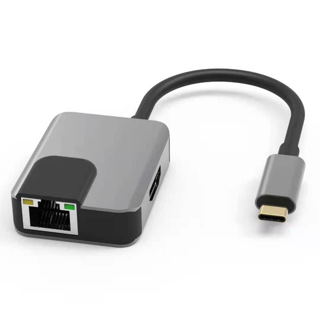 Adapter USB C Hub Ethernet HDMI, koncentrator 3 w 1 typu C z 4K HDMI, port Ethernet, porty PD 100 W do MacBook Pro 2020/2019, Macbook Air 2020, iPad Pro 2020, Surface Go, XPS i więcej
