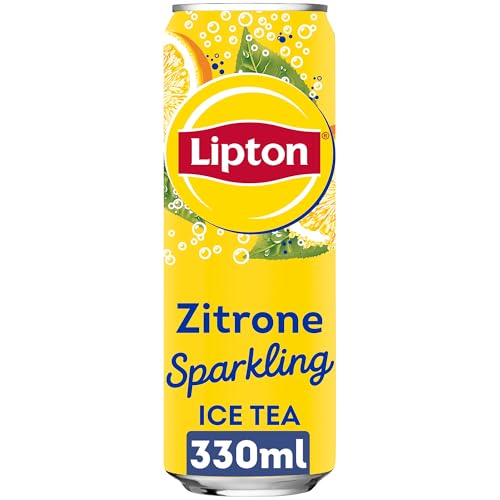 LIPTON ICE TEA Sparkling Lemon, Eistee mit Kohlensäure und Zitronen Geschmack, EINWEG Dose (24 x 0.33 l) (Verpackungsdesign kann abweichen) 3