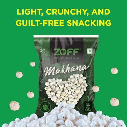 Image of Zoff Phool Makhana 100Gm | Super Crunchy & Roasted Fox Nuts | Handpicked & 100% Natural | Healthy Anytime Snack for All Ages (Pack of 2)