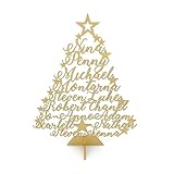 Personalized Family Christmas Trees on Stand, Custom Laser Cut Names, Xmas 2025, Large Ornament, Home Decor, Handmade Freestanding Wood and Acrylic, Happy New Year 2026, Names of Your Choice