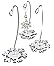 Christmas Ornament Stand - Set of 3 Snowflake Themed Ornament Hangers - White Glittered Snowflake Base