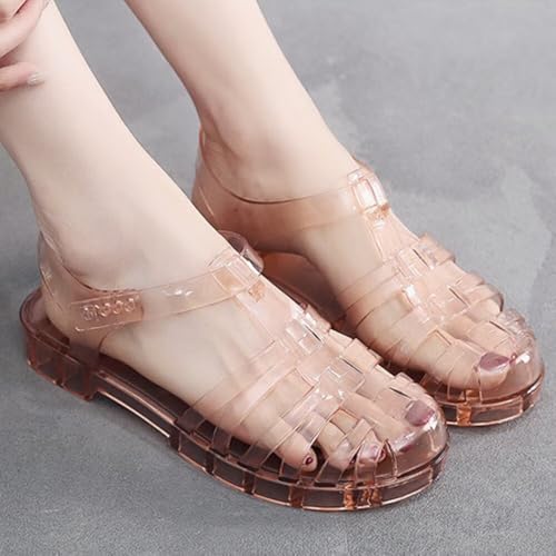 Image of Hee grand Crystal Jelly Heel Sandals for Women Summer Beach Jelly Shoes