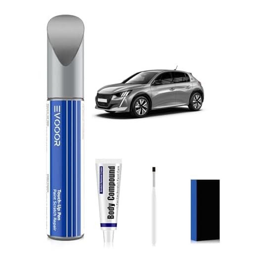 KCA Gris Artense Metallic/Cumulus Grey Metallic Autolack Nachbesserung Kit mit Kratzer-Entferner für Peugeot, Kratzer Reparatur für Auto, Schnelle & Einfache Lösung zur Reparatur