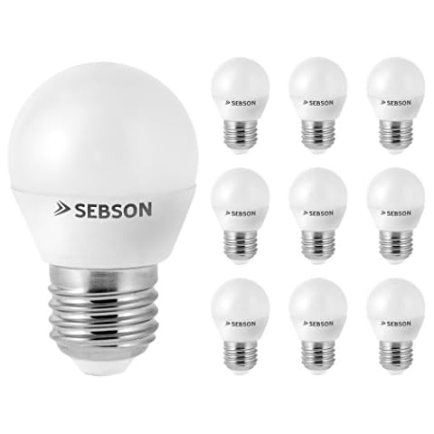SEBSON 10x Bombilla LED E27 6W Blanco Cálido Ra97 Cover
