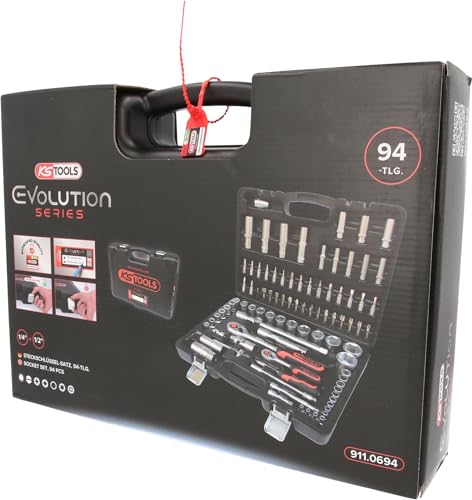 KS Tools Ratschenkasten 911.0694 1/4″ und 1/2″ Steckschlüssel-Satz