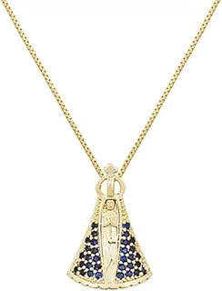 Colar Nossa Senhora Aparecida Manto Azul Pequena
