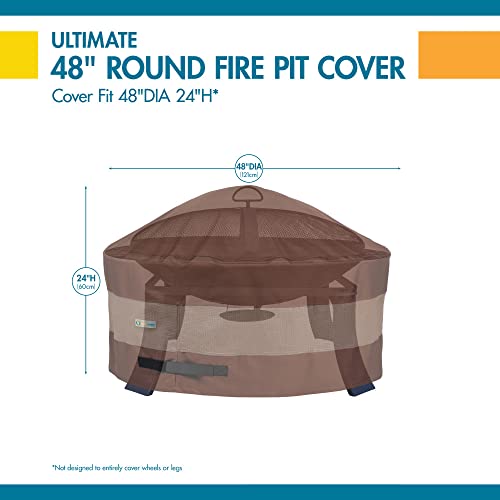 DUCKCOVERS UFPR5024 Ultimate Waterproof Round Fire Pit Cover, 48"DIA x 24"H, Mocha Cappuccino, Patio Furniture Covers by Duck Covers - Image 6