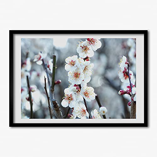 Cadre en Bois Moderne Fleurs De Cerisier Tulup Peinture Photo de Qualité 70x50