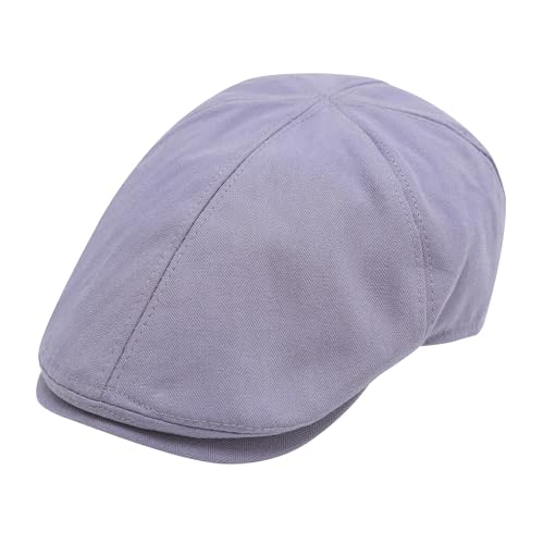 Image of ZLYC Men Cotton Flat Cap Summer Scally Ivy Gatsby Newsboy Beret Driver Cabbie Hunting Hat