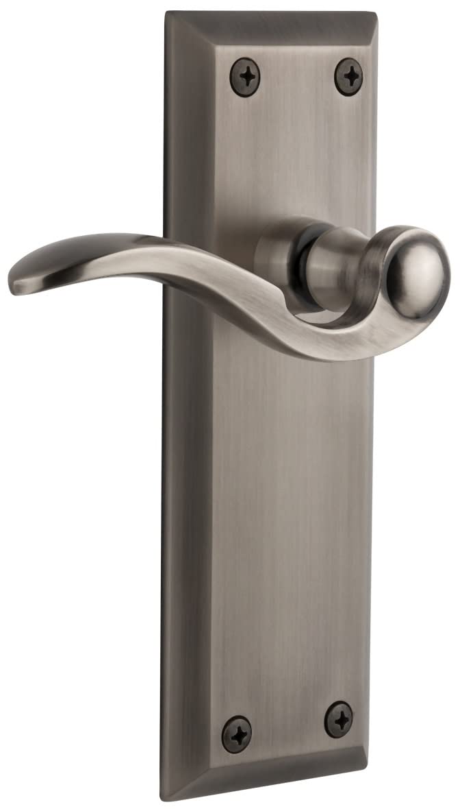 Grandeur Hardware Fifth Avenue Tall Plate Double Dummy with Bellagio Lever in Antique Pewter