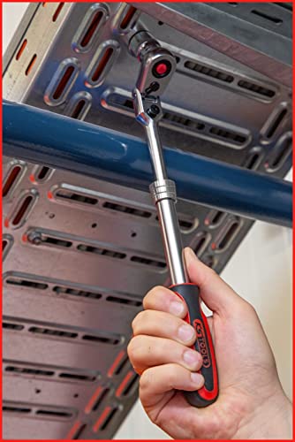 KS Tools 914.1220 1/2\ SlimPOWER Teleskop-Gelenk-Umschaltknarre, 72 Zahn