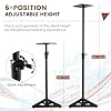 COSTWAY Floor Speaker Stand Pair, 6-Position (97-157cm) Height Adjustable Studio Monitor Stands with Stable Base, Non-skid Padding Stickers & Safety Pin, Heavy Duty Metal Triangle Speaker Stands Pair #1