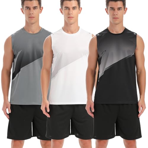 BOOMCOOL Tank top Men Shirt & Short Workout Sleeveless Gym Clothes Quick Dry for Active