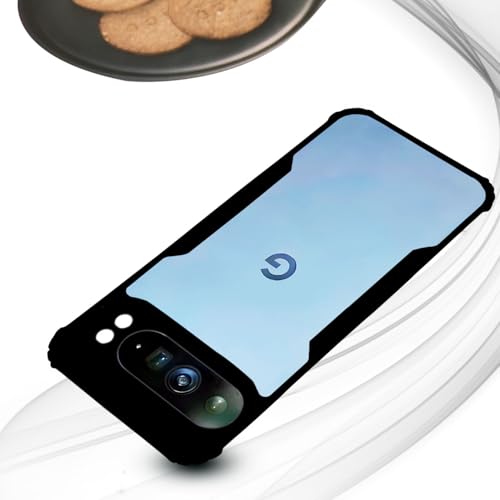 Image of AIBEX Crystal Clear Back Cover Case for Google Pixel 9 Pro XL 5G | 360 Degree Protection | Shock Proof Design | Transparent Back Cover Case (PC & TPU, Black Bumper)