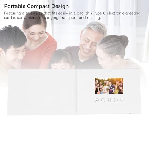 SIXRUN Carte de Vœux Vidéo avec écran Personnalisable, Brochure Vidéo 720P, Mémoire de 4 Go pour Les événements de Mariage et Les Vacances (Batterie Li-ION 4,3 Pouces 500 mAh) – vue 2