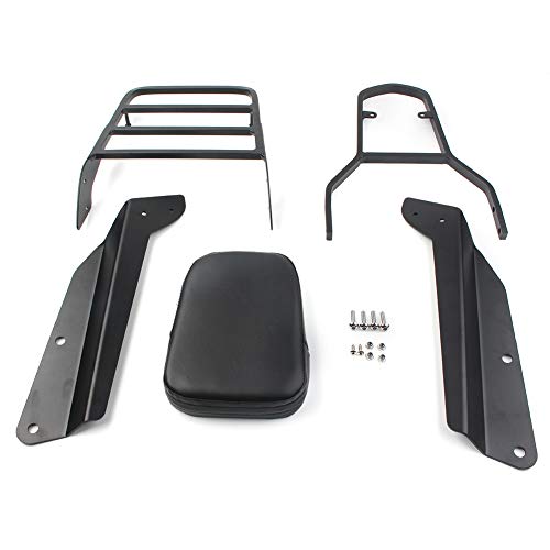 Cnonee1 Motorcycle Rear Passenger Seat with Luggage Rack for HONDA VTX 1800F 2005-2011, for HONDA VTX 1300C/ 1800C All Year Black