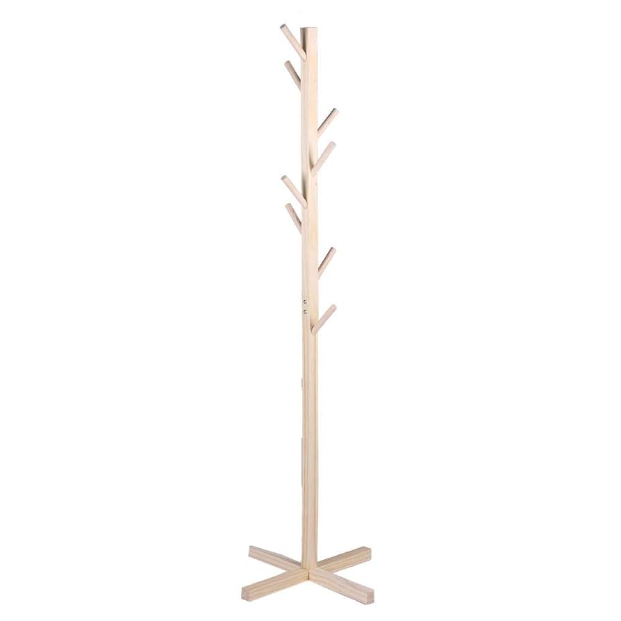 Amazon.co.jp: コートラック、木製ツリーコートラック8フック