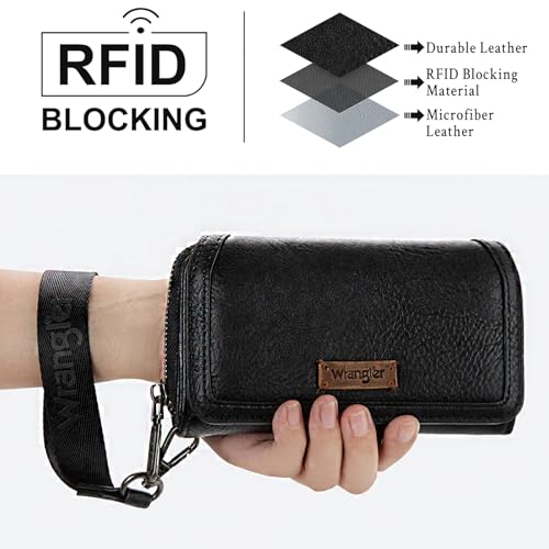 Wrangler Cow Print Top Handle Handbags and RFID Minimalist Wallet Purse for Women2