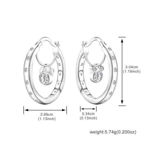 S925 Sterling Silver Mouse Hoop Earrings with Sparkling Cubic Zirconia Asymmetric Mouse Design Fashion Cartilage Huggie Hoop Charms Hypoallergenic Jewelry Birthday Gift for Women Daughter4
