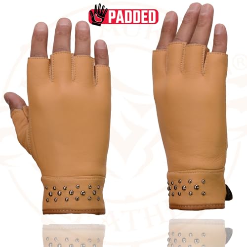 Image of Milwaukee Leather Women's Leather Motorcycle Fingerless Hand Gloves