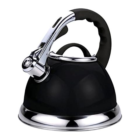 Voche® 3.5 Litre Metallic Black Stainless Steel Stovetop Whistling Kettle Cover