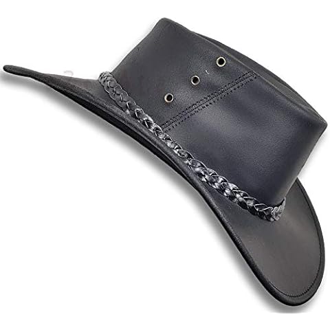 Oztrala Oiled Kangaroo Leather Hat Cowboy Outback Jacaru Aussie Australian Mildura HLK2 Black Cover