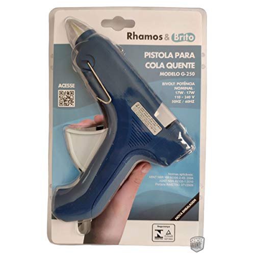 Kit Aplicador Pistola De Cola Quente Profissional 17/55W G-250 + Refil Grosso - Rhamos & Brito