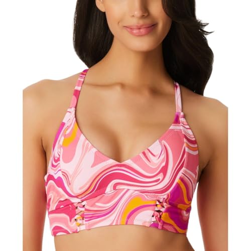 Haut de bikini crop top rose Jessica Simpson maillot de bain femme plage