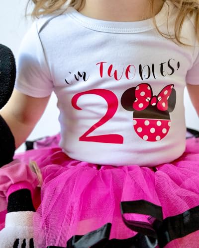 Image of Luke and Lulu Birthday Girl Shirt - 2nd Birthday Outfit Girl - Toddler & Kids 2 Year Old Outfit - Cute Ears & Bow Design