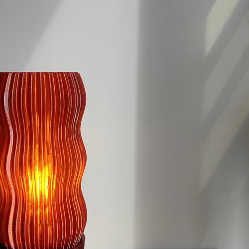 Generic Wavy X Amber Table Lamp_3D Printed With 99% Recycled Plastic thumb #4
