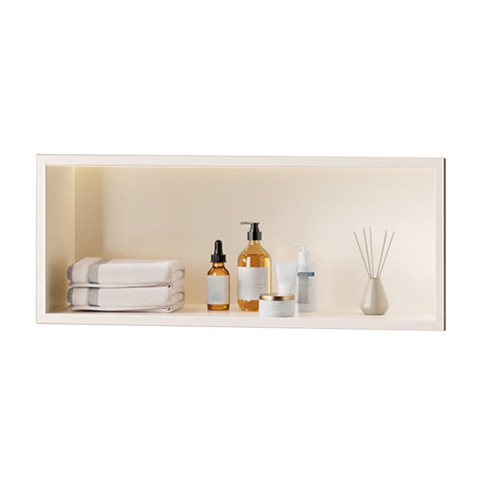 Mensola da incasso impermeabile in acciaio inox opaco senza piastrelle necessarie per bagno e cucina, 700 x 280 x 125 mm, design moderno per una facile installazione
