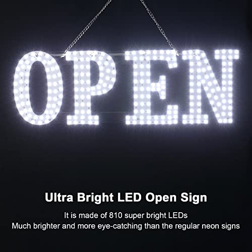 40"X14" Extra Large Led Open Signs For Business, Unique Design Super Bright Open Sign With Hanging Installation, High Visibility Open Sign For Stores Bar Hotel Retail Shops Window Salon Restaurant Office #TOP1