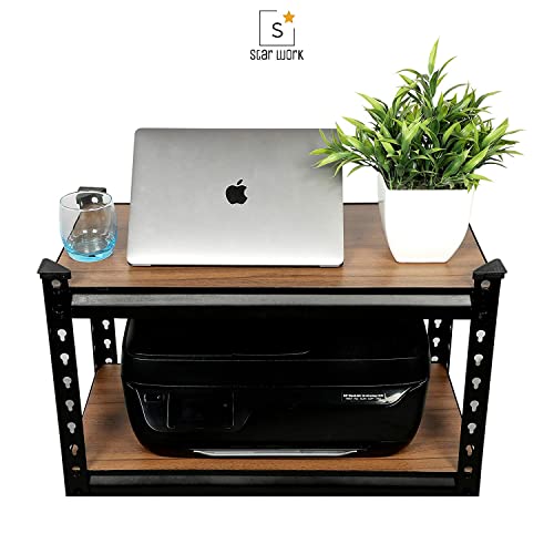 Image of Ash & Roh Adjustable, Heavy Duty Storage Shelving Unit Boltless [Laminate Sheet] Kitchen, Office, Dorm, or Garage,Shoe Rack (3 Section [2'3 inchX2 inchX1 inch])
